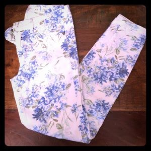 Floral jean pants